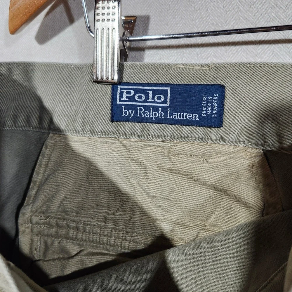Polo Ralph Lauren Classic Polo 67 Chino Cargo Pants Khaki Tan Mens 52x32 Cotton
